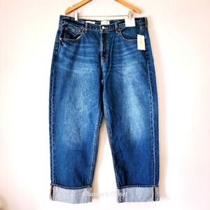 Universal Thread Mid-Rise 90s Baggy Cropped Cuffed Jeans 16R NWT Everyday Casual